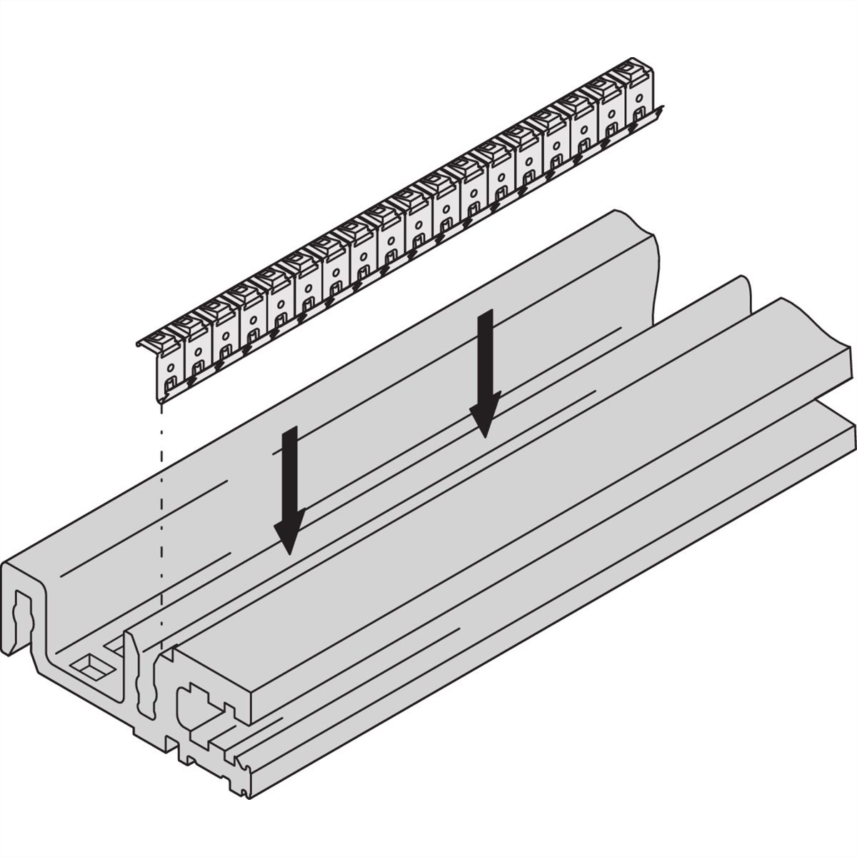 SCHROFF Modulschiene Typ H-VT stabil, mit EMV-Dichtung - MODULSCH. H VT 28TE EMC