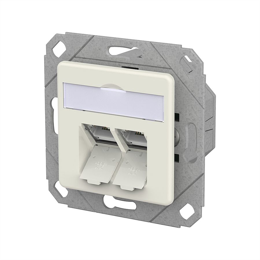 METZ CONNECT E-DAT C6A LSA++ Dose, 2 Port, UPk, reinweiß
