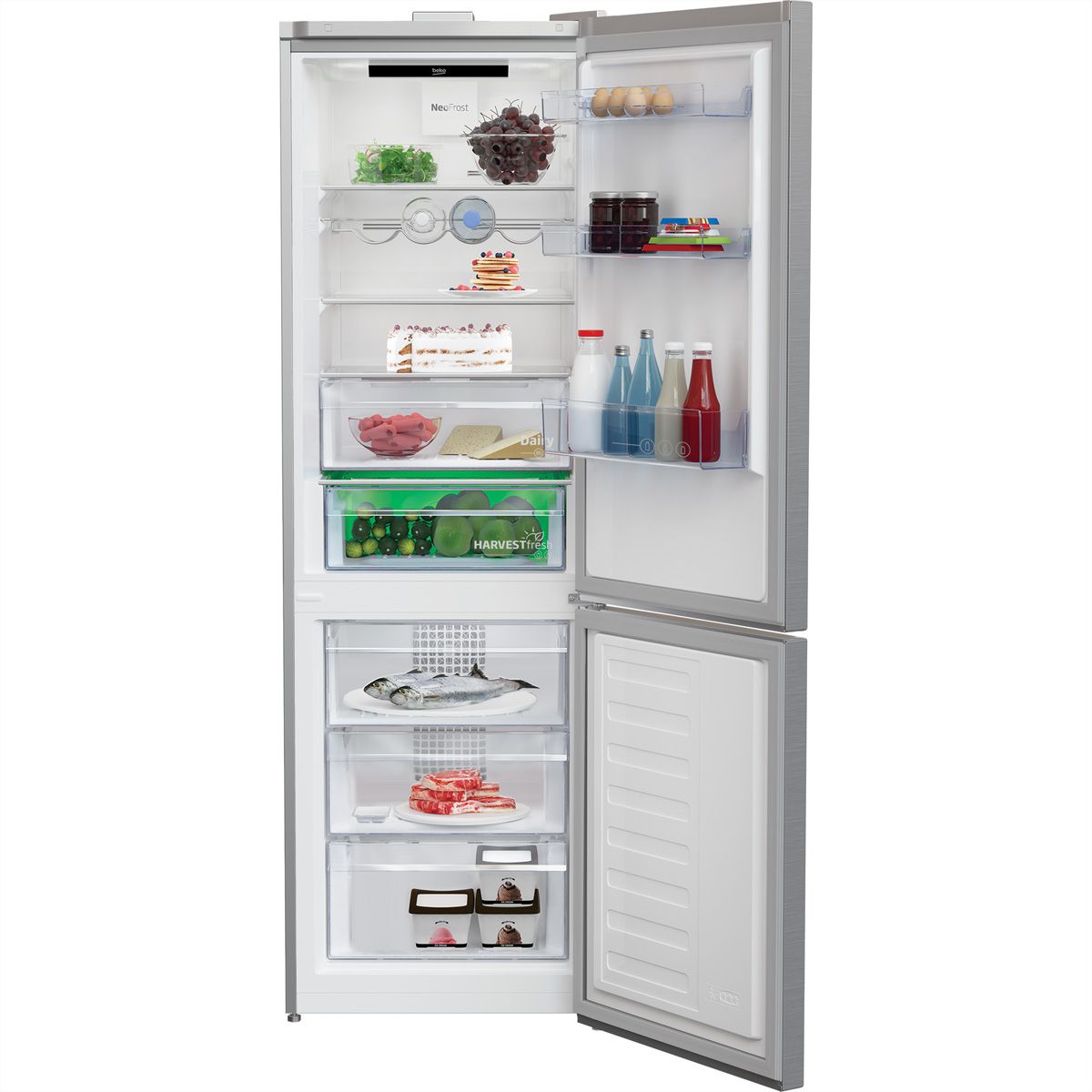 Beko Réfrigérateur-congélateur KG710, 325l, B, Titanium Inox