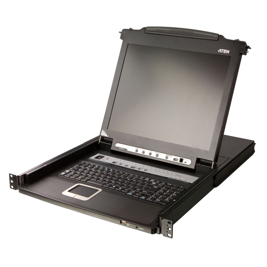 ATEN CL5716M 43cm-LCD KVM Switch, USB-PS/2, VGA, 16 Ports, UK-Layout