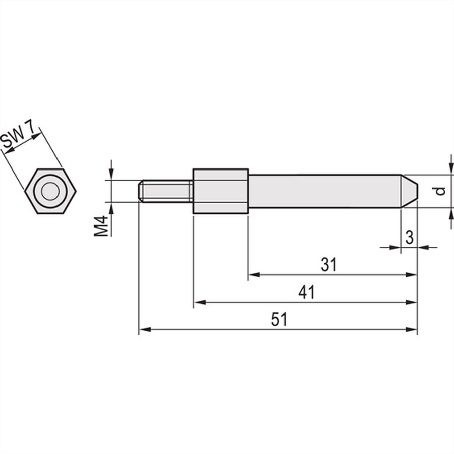 SCHROFF EuropacPRO Cheville de codage SNCF, Diamètre 6.5mm