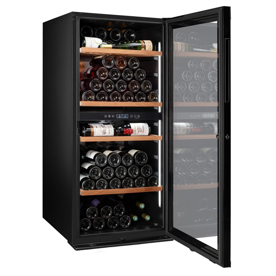 Climadiff Weinkühlschrank MILLESIME140DB, Freistehend, 2 Zonen, 138 Flaschen