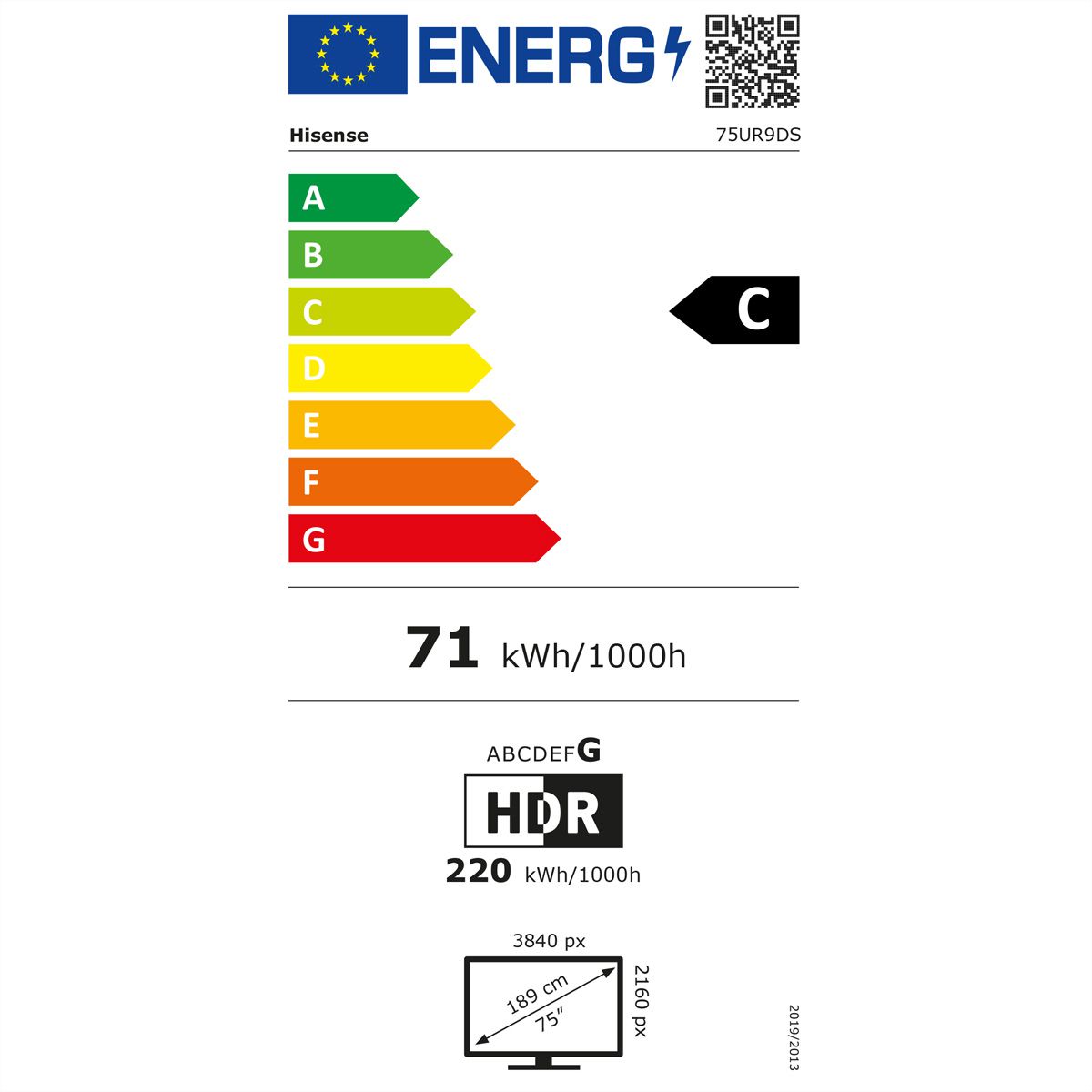Hisense TV 75UR9DS 75", RGB Mini LED 4K, 180Hz, 4000 Nits