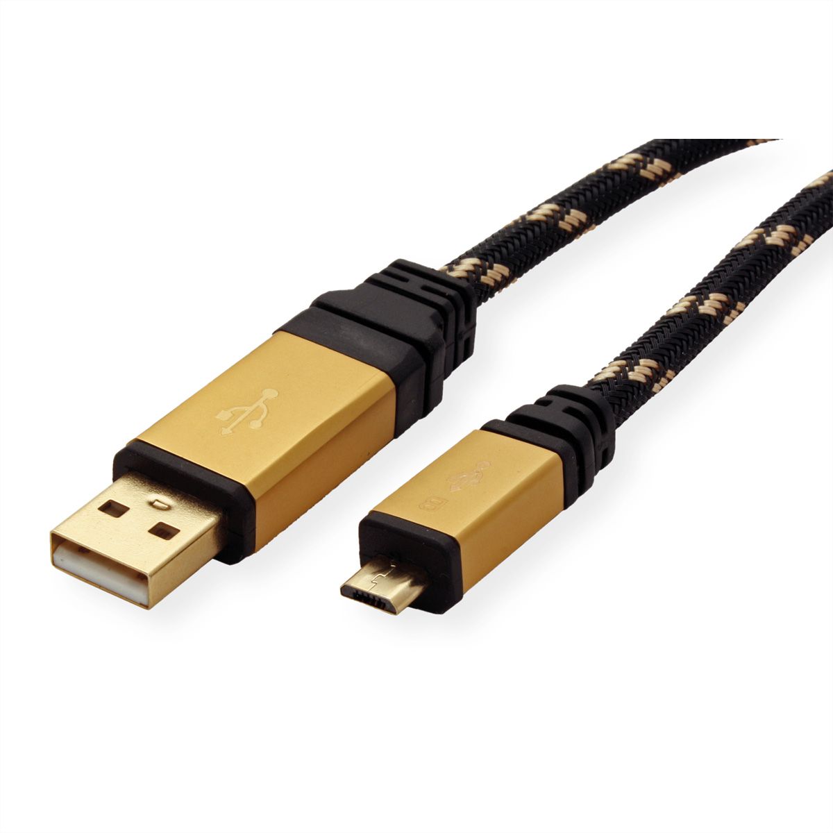 ROLINE GOLD Câble USB 2.0, USB A mâle - Micro USB B mâle, 1,8 m
