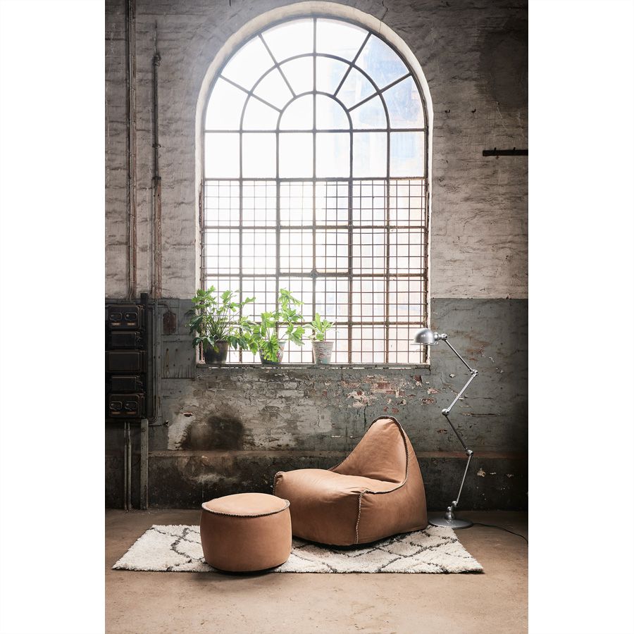 Sackit tabouret RETROit Dunes, cuir drum
