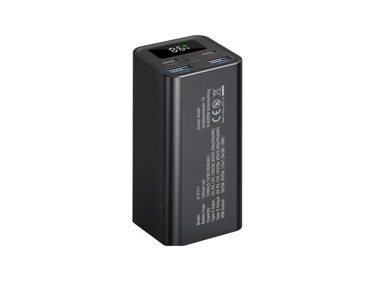 Xlayer Power Bar 20'000 mhA, 9, 12, 15 und 20 Volt, max 65W