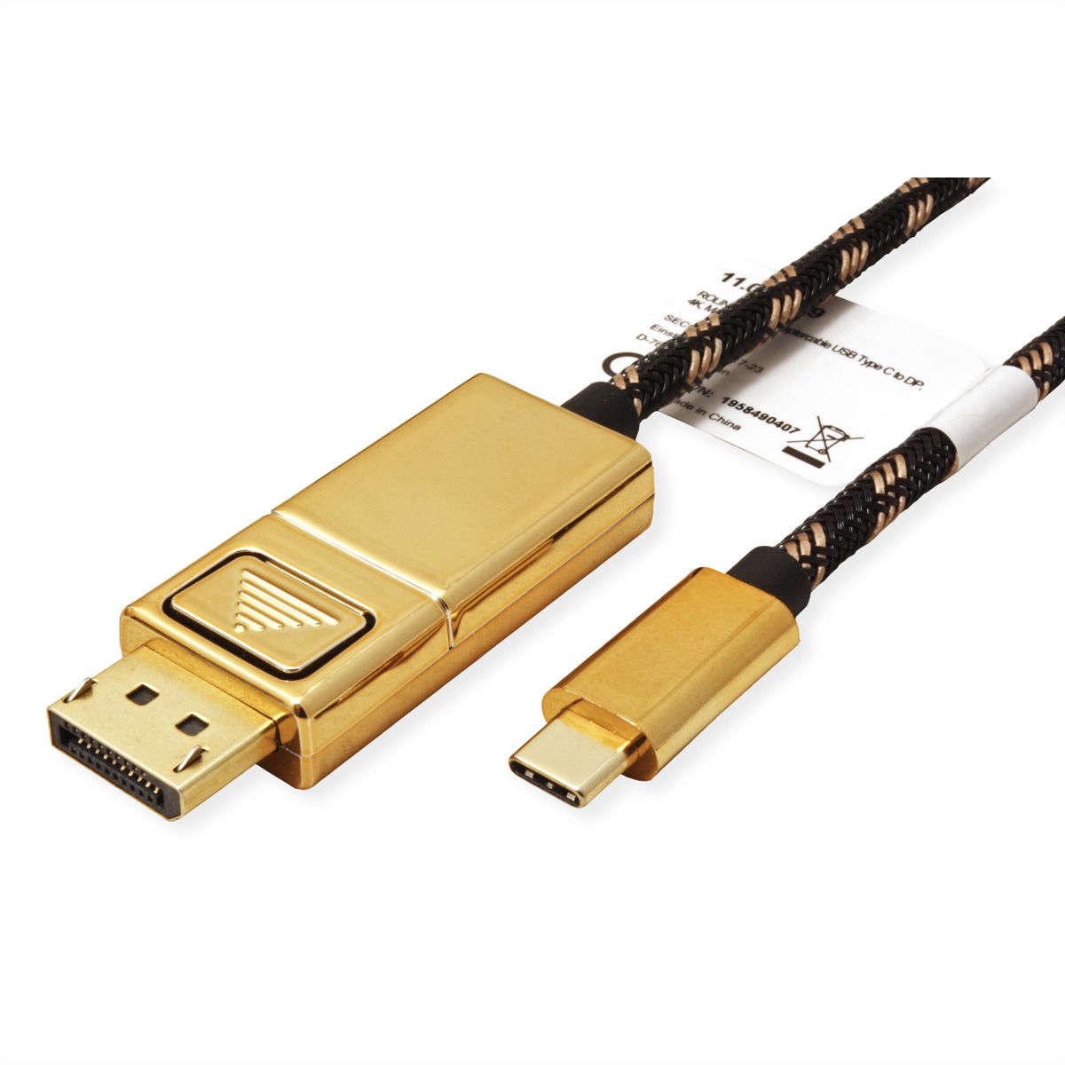 ROLINE GOLD USB-C - DisplayPort Adapterkabel, v1.2, ST/ST, 1 m