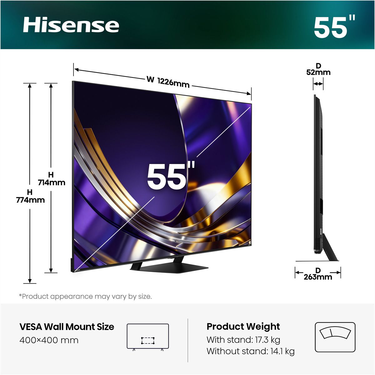 **Retoure**Hisense TV 55U7DS PRO 55", Mini-LED 4K, 165Hz, 2000 Nits