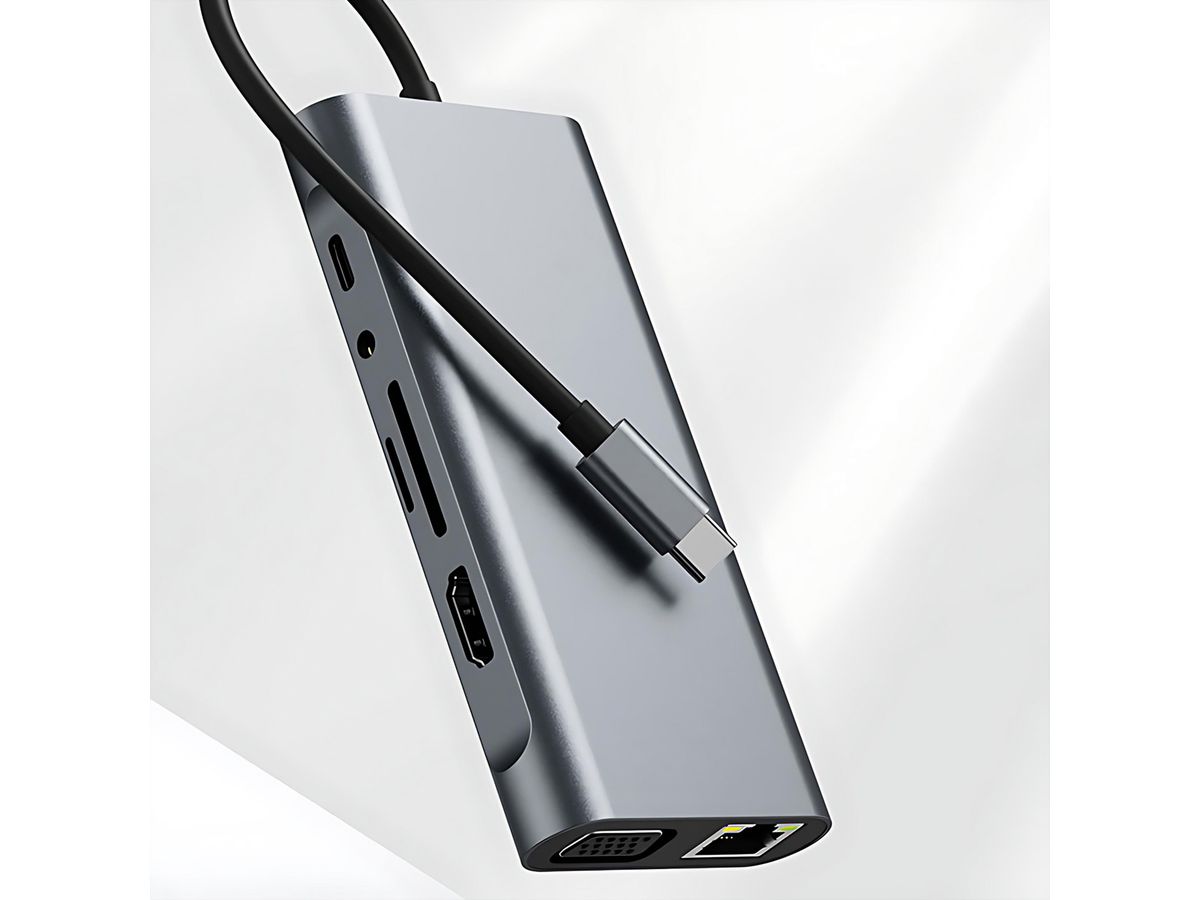 VALUE Station d'accueil USB type C, HDMI 4K60, 1x Gigabit Ethernet, 2x USB A + type C PD, 1x SD/microSD, 1x audio