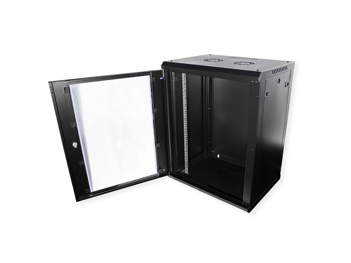 VALUE Boîtier mural 19 pouces 15U, 600 x 450 mm, noir, kit à assembler