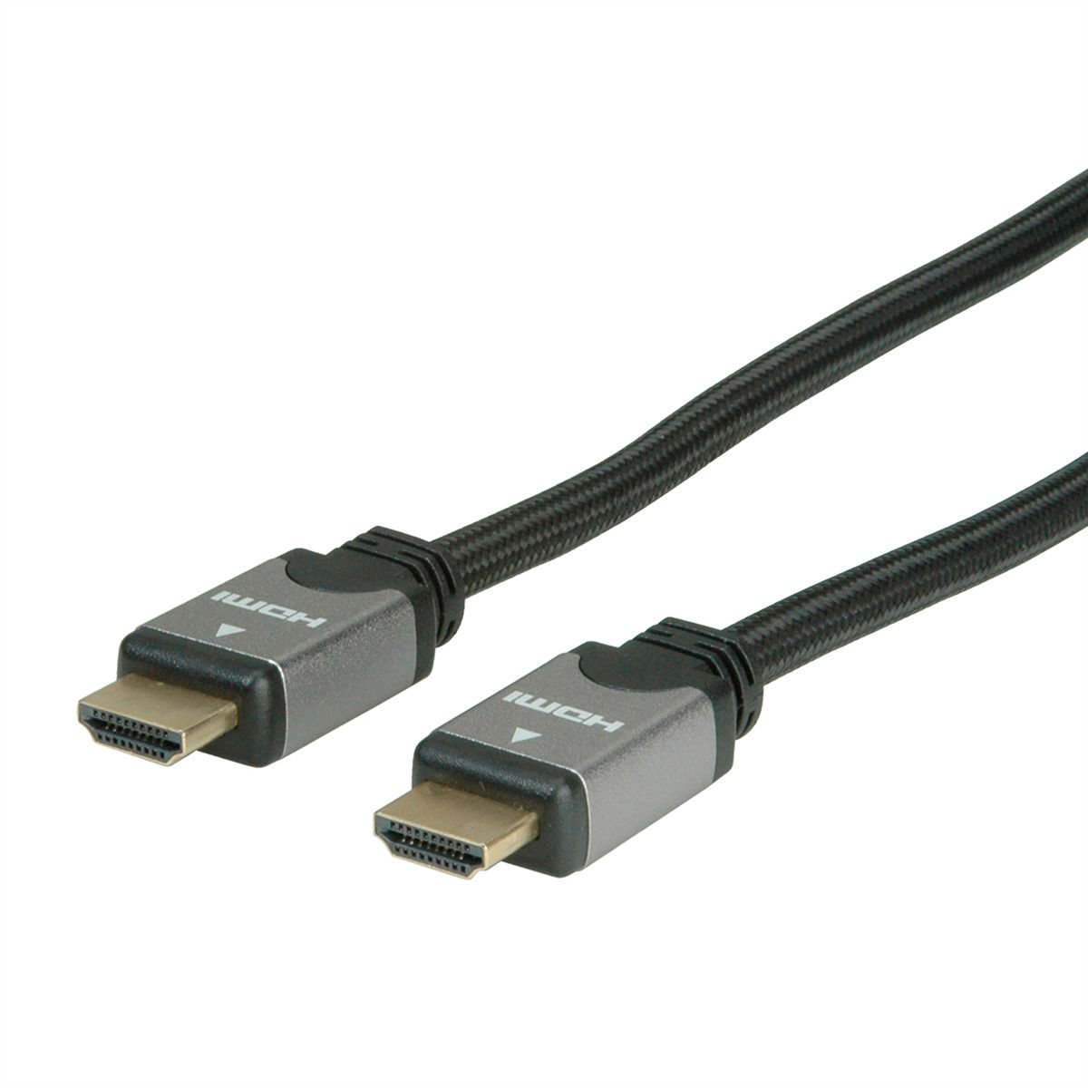 ROLINE HDMI High Speed Kabel mit Ethernet, ST-ST, schwarz / silber, 10 m