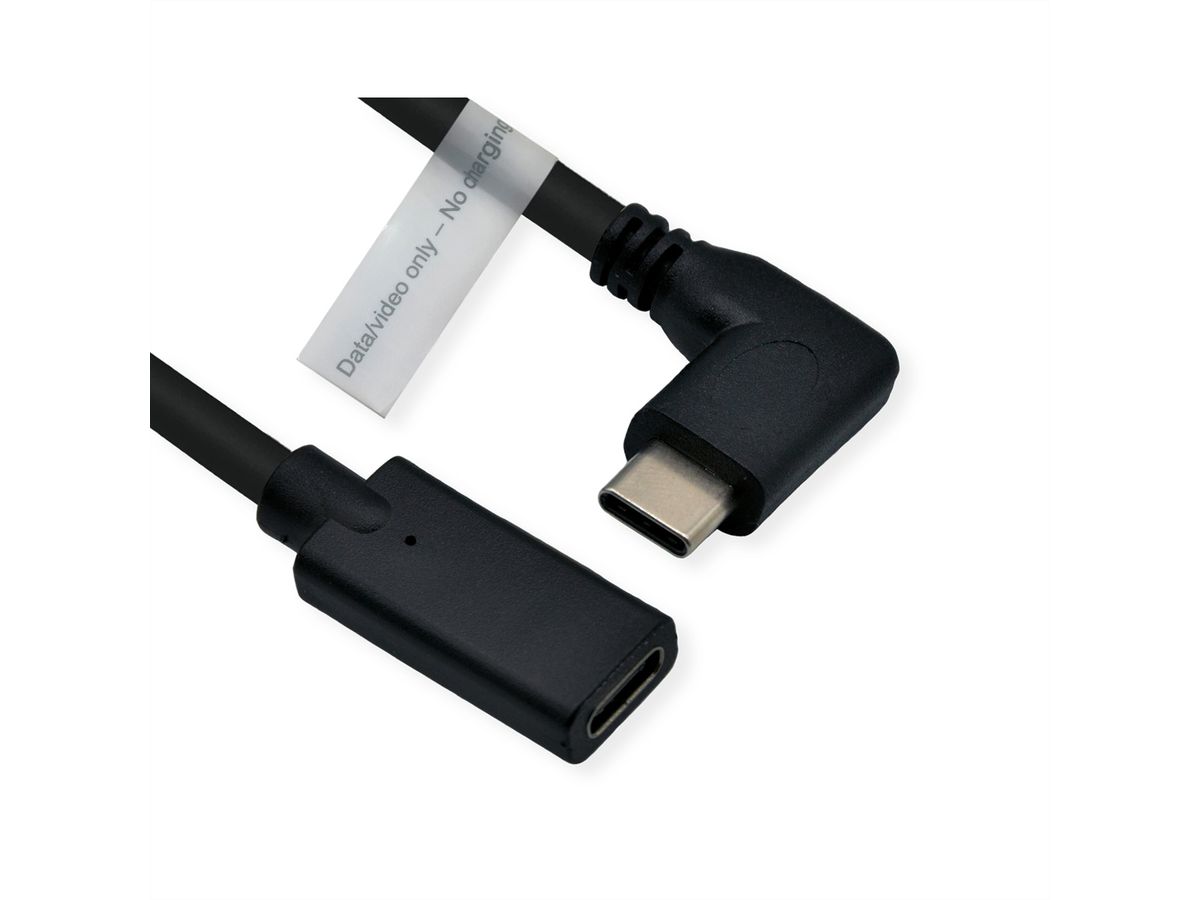 ROLINE Video-Verlängerungskabel (DP Alt Mode), USB Typ C-C, ST/BU, schwarz, 2 m