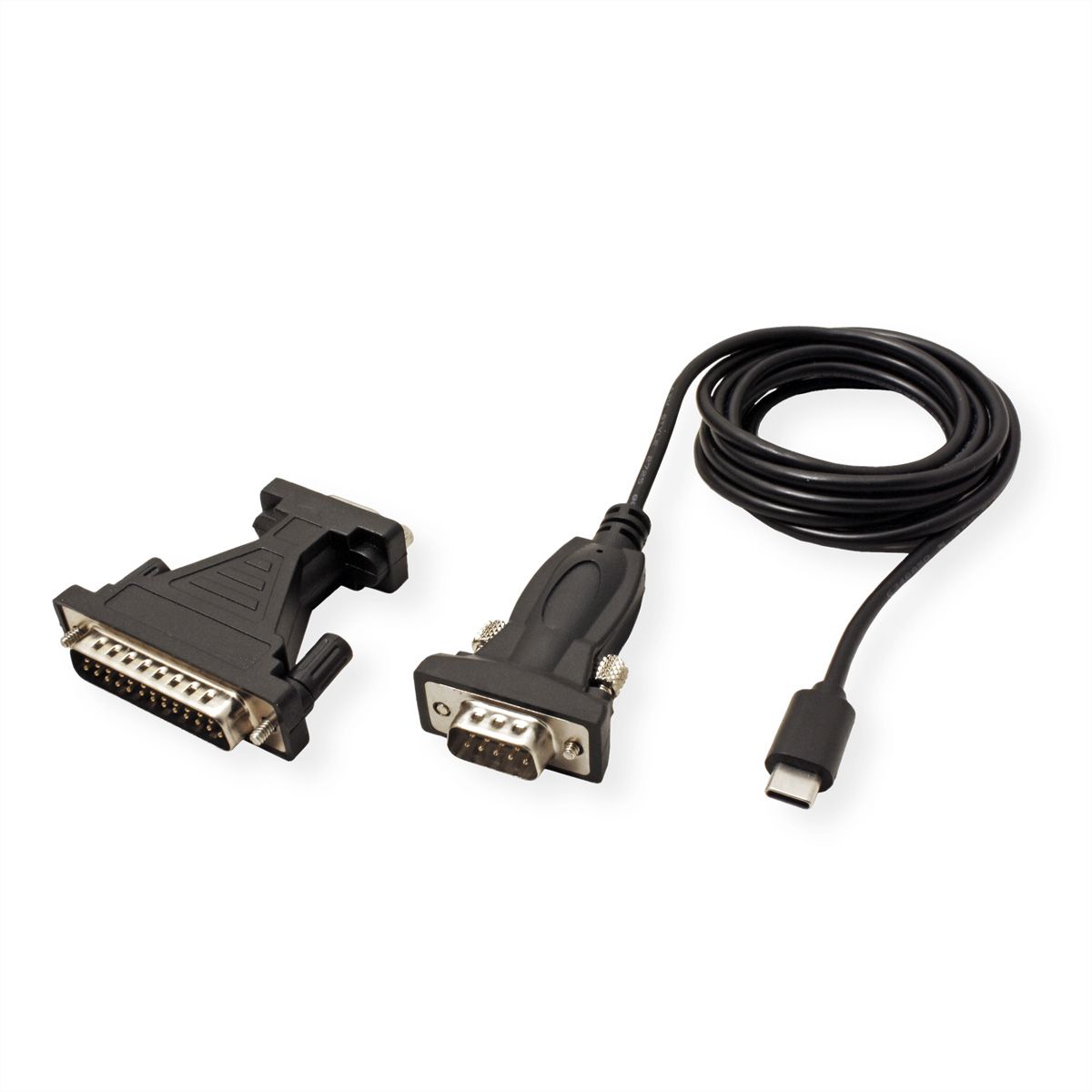 VALUE Convertisseur USB / Série, Type C - RS232, noir, 1,8 m