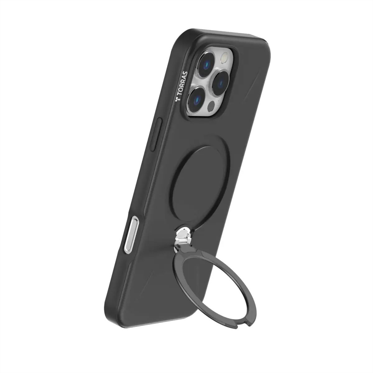 Torras Ostand 360° Spin Fusion Case, iPhone 16 pro Max, MagSafe, noir