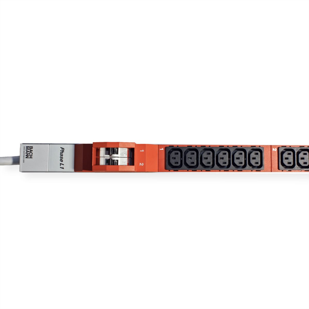 BACHMANN IT PDU ALU 1U 36x C13 6x disjoncteur CEE 3x32A rouge