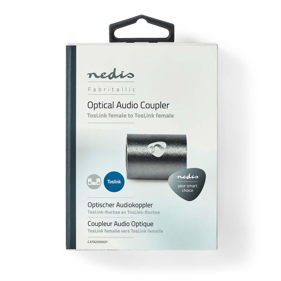 Adaptateur Toslink Nedis, adaptateur de connexion, BU/BU, gris