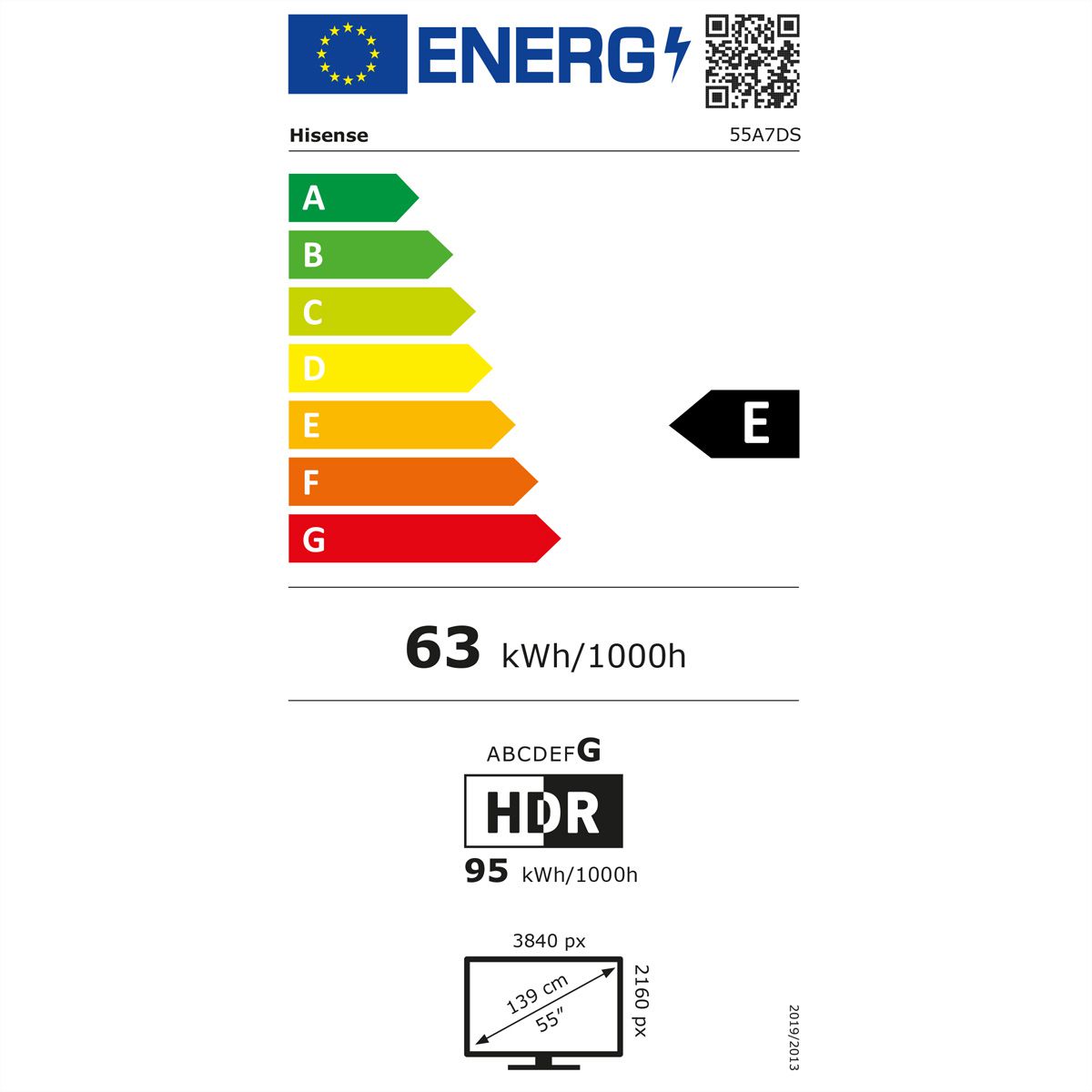 **Retoure**Hisense TV 55A7DS 55", QLED 4K, 60Hz, 350 Nits