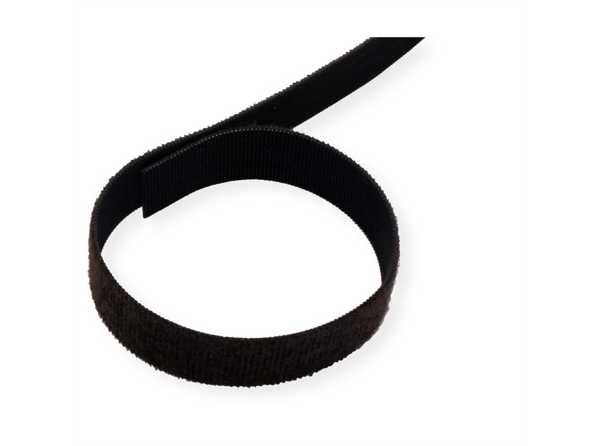 VELCRO® ONE-WRAP® Klettbandstreifen 20mm, unperforiert auf Rolle, schwarz, 25 m