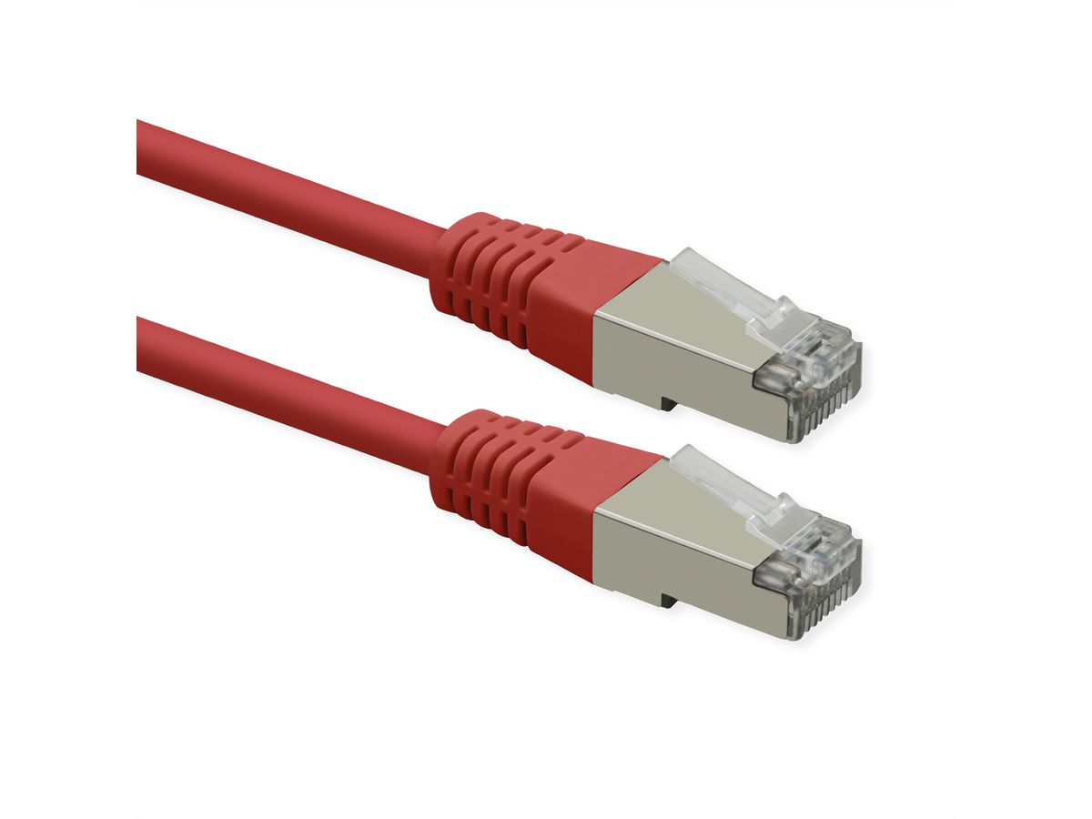 ROLINE Cordon Cat.6 (Classe E), PoE, S/FTP (PiMF) , rouge, 1 m