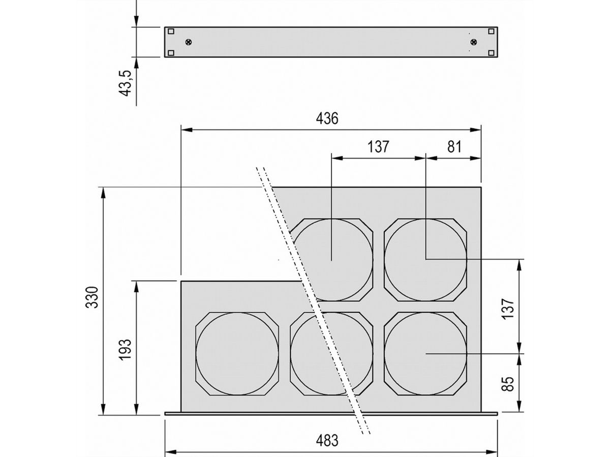 SCHROFF 19" Umlüfter, 6 Ventilatoren, 1 HE