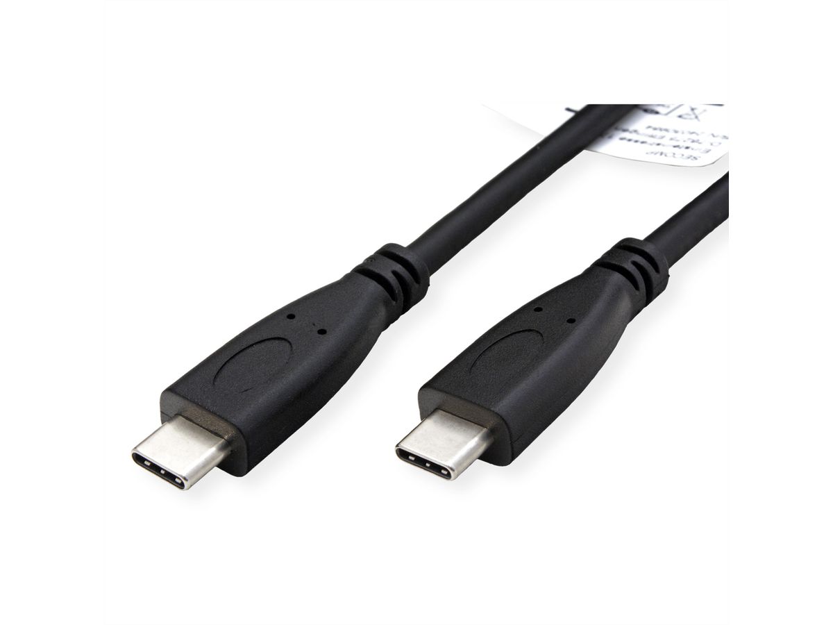 ROLINE RM USB 3.2 Gen 2 Kabel, C-C, ST/ST, 4K UHD-1, 10Gbit/s, Emark, 100W, schwarz, 1 m