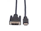 ROLINE Câble de raccordement pour écran DVI (18+1) M /HDMI M, noir, 10 m