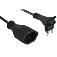 Schönenberger Rallonge à 3 pôles, 2m, noir, H05VV-F 3G1.0mm2