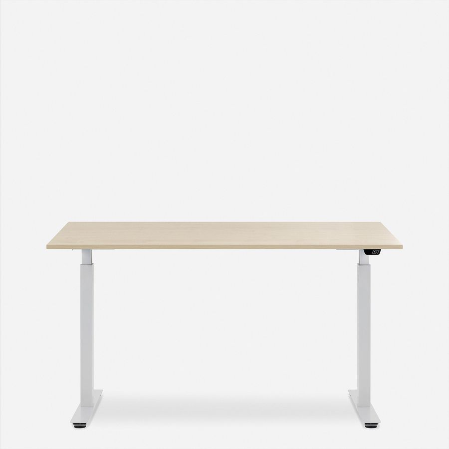 WRK21 Schreibtisch Smart 100 x 60 cm, Höhenverstellbar, Mandal Ahorn / Weiss