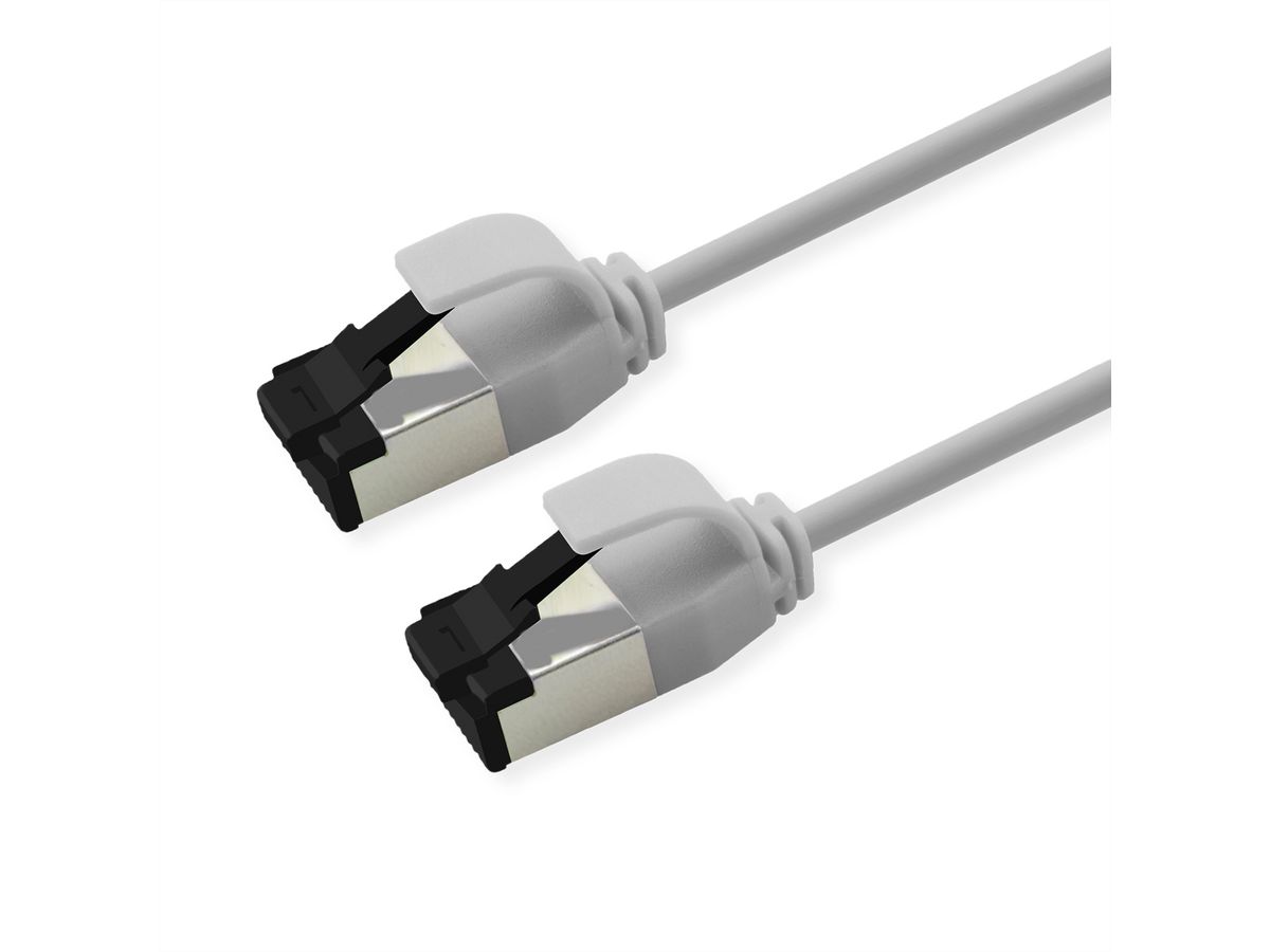 ROLINE Cordon Cat.8 (Classe I) U/FTP, Slim, fils tressés, LSOH, blanc, 2 m