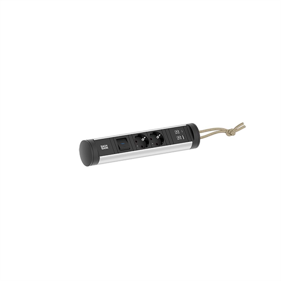 BACHMANN CYCLE Loop 2xCEE7/3 1xinterrupteur 1xUSB A/C 22W 2,5m CEE7/7