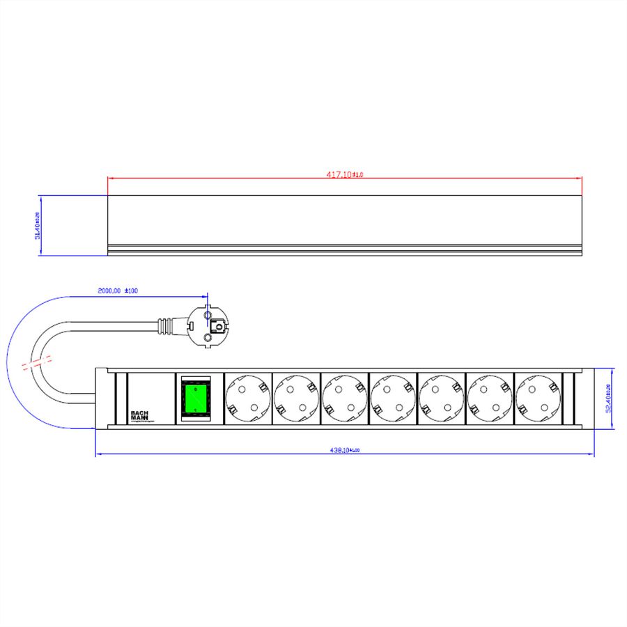 BACHMANN CONNECT LINE 7x contact de protection, sans câble
