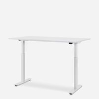 WRK21 Bureau Smart 100 x 60 cm, Hauteur réglable, Blanc uni / Blanc