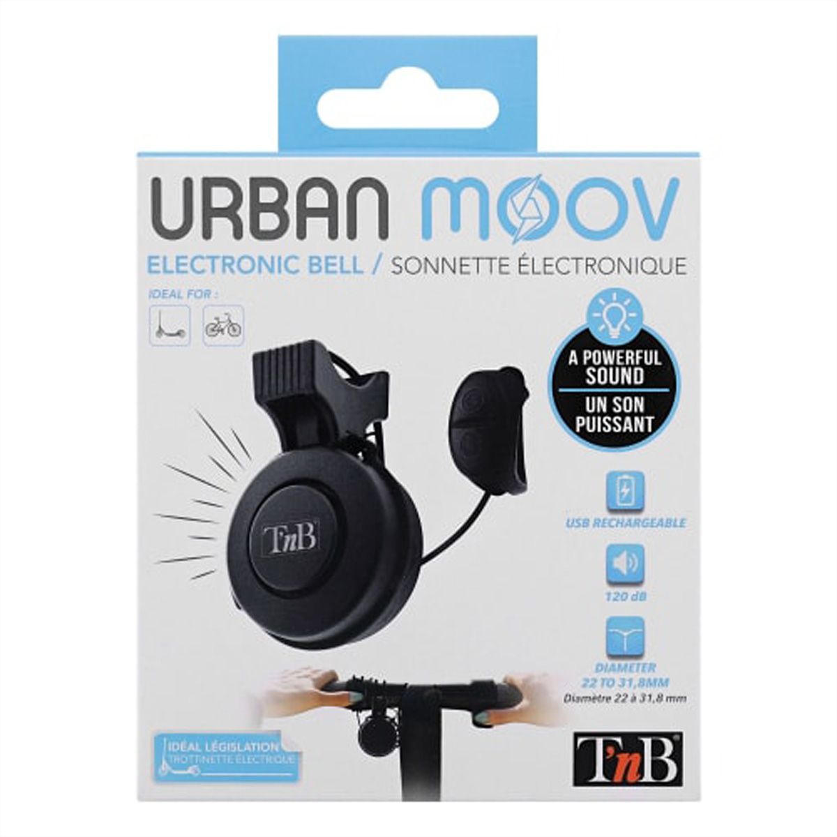 T'nB Urban Moov Fahrrad/Roller-Klingel, Schwarz
