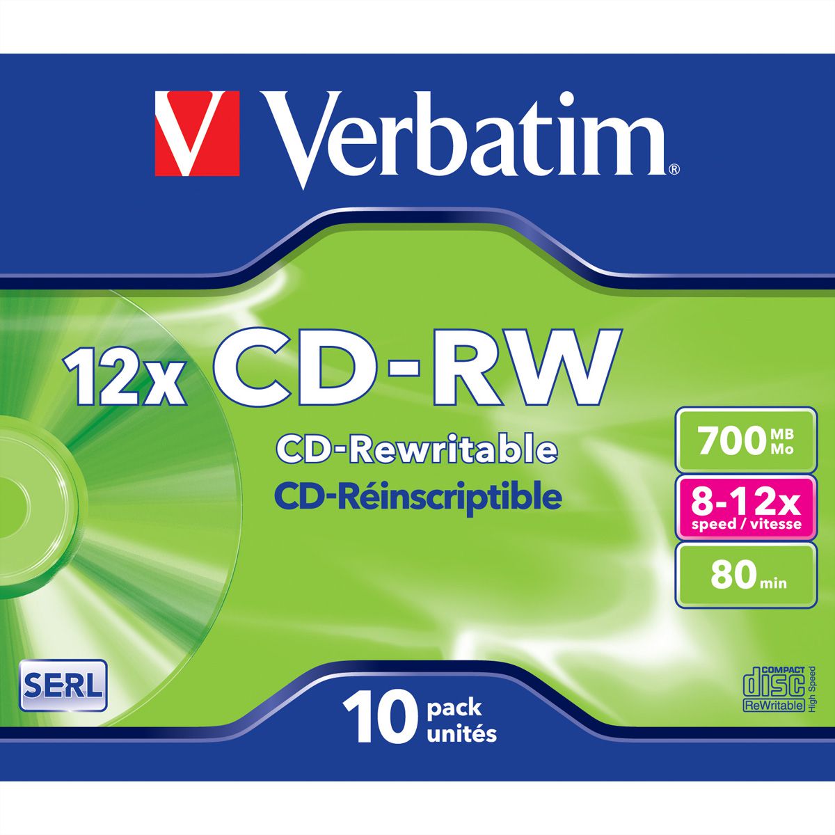 Verbatim CD-RW Jewel 700MB 12x 10 Pack