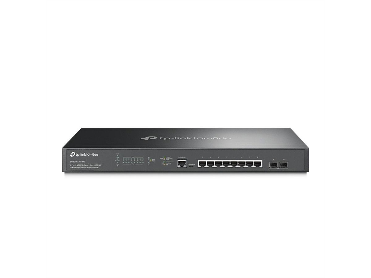TP-Link 3210XHP-M2 PoE Switch SG, 8x 2.5G PoE+ Ports, 2x 10G SFP+ Slots