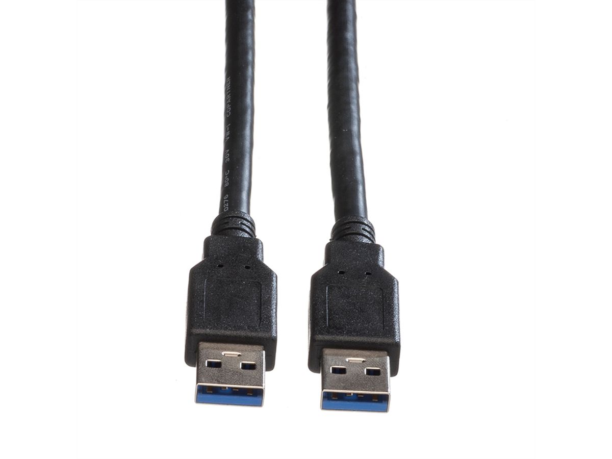 ROLINE USB 3.2 Gen 1 Kabel, Typ A-A, schwarz, 3 m