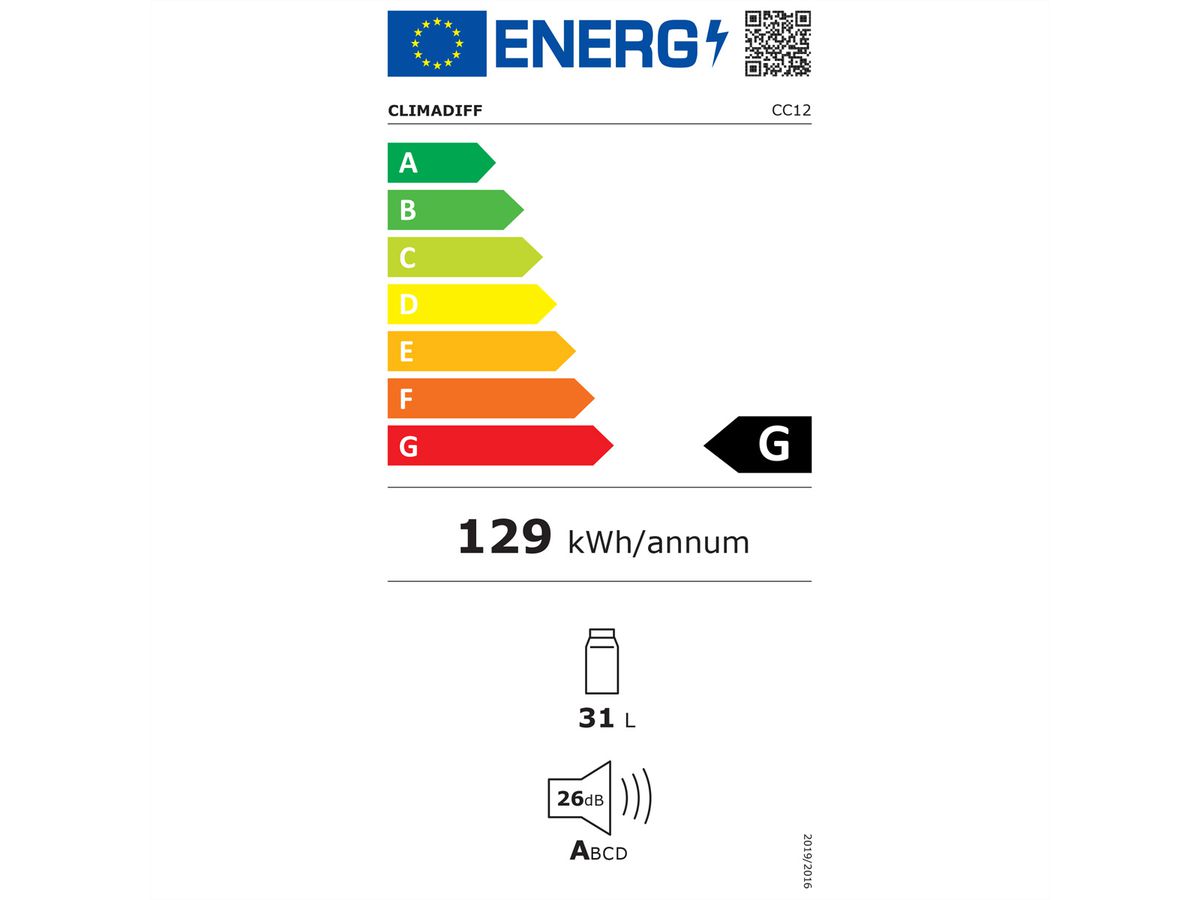 Climadiff Armoire à vin CC12F, Autonome, 1 zone, 12 bouteilles