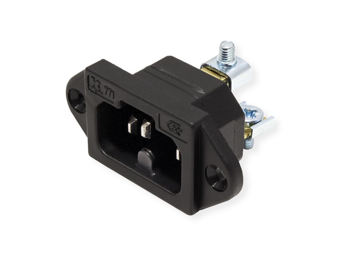 BACHMANN Heissgeräteinbaustecker IEC320 C15A, C16A mit Schraubanschlüssen, schwarz