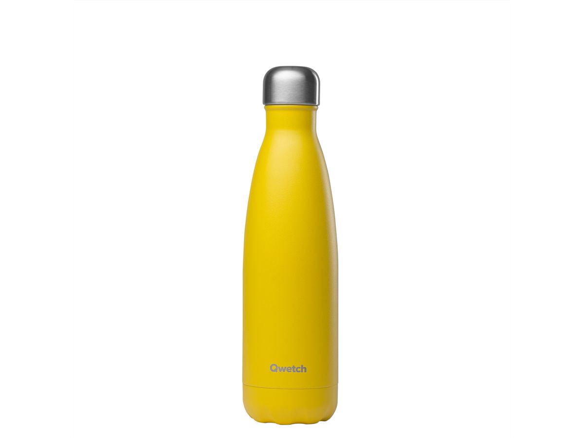 Qwetch Pop Bouteille en acier isolée, 500ml, jaune