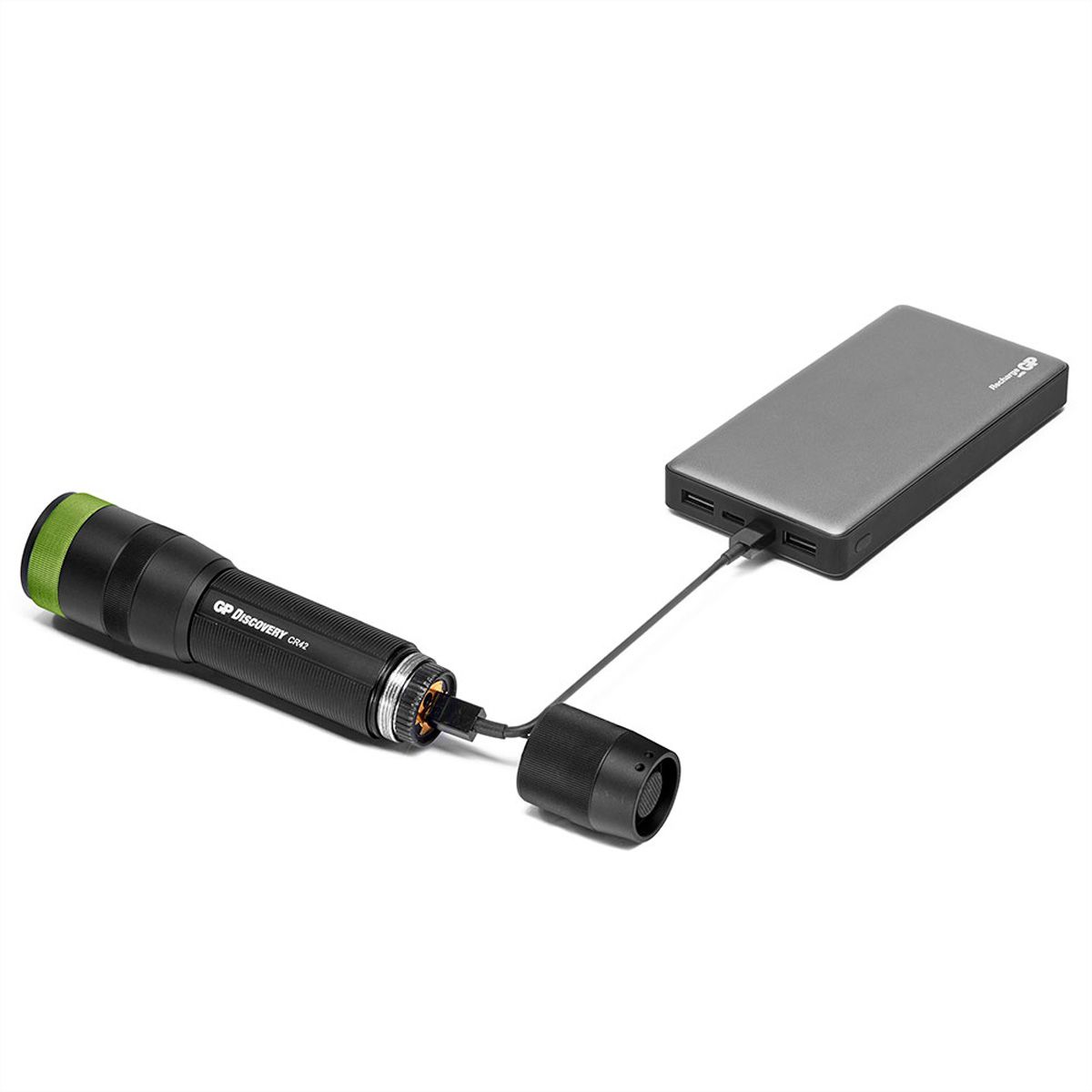 GP Discovery Lampe torche CR42, 40-1000lm, 170m de portée, 40 h, IPX4