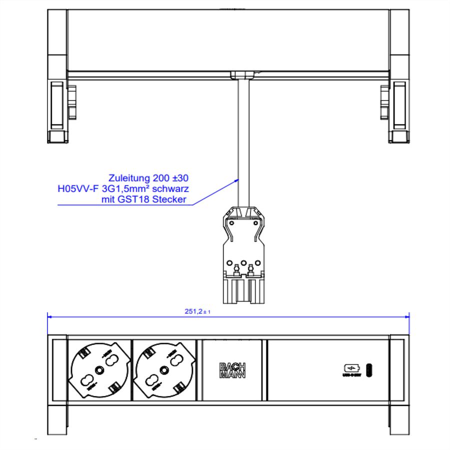BACHMANN DESK2 ALU BLACK 2xP40, ITALIE