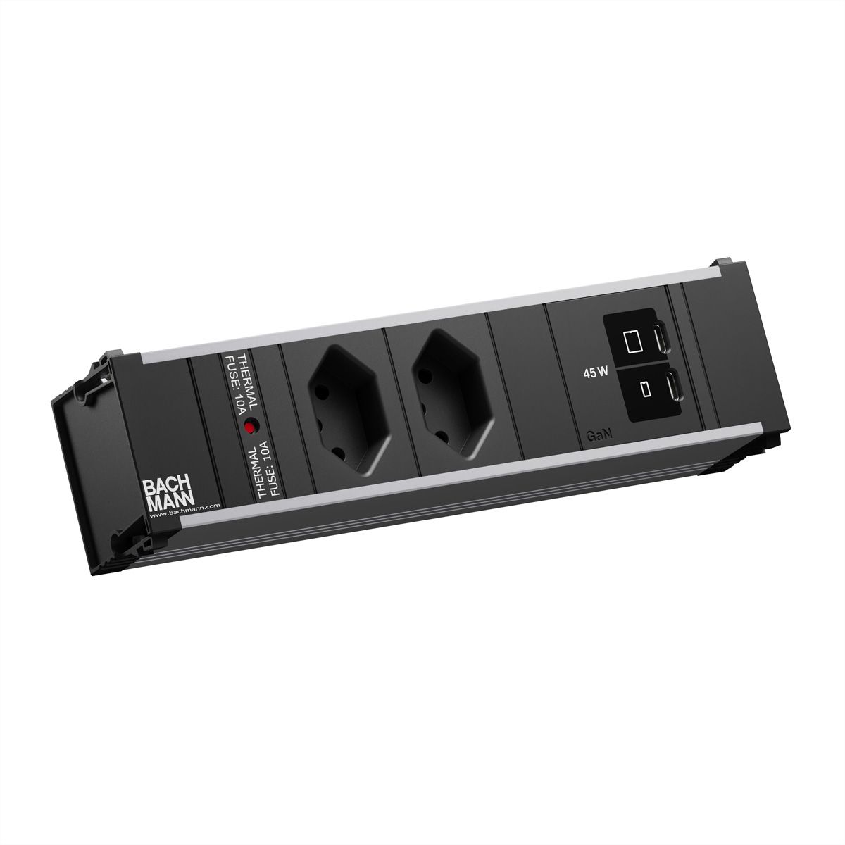BACHMANN CONI S 2xCH 0° 1xUSB C/C 45W, L=0,2m