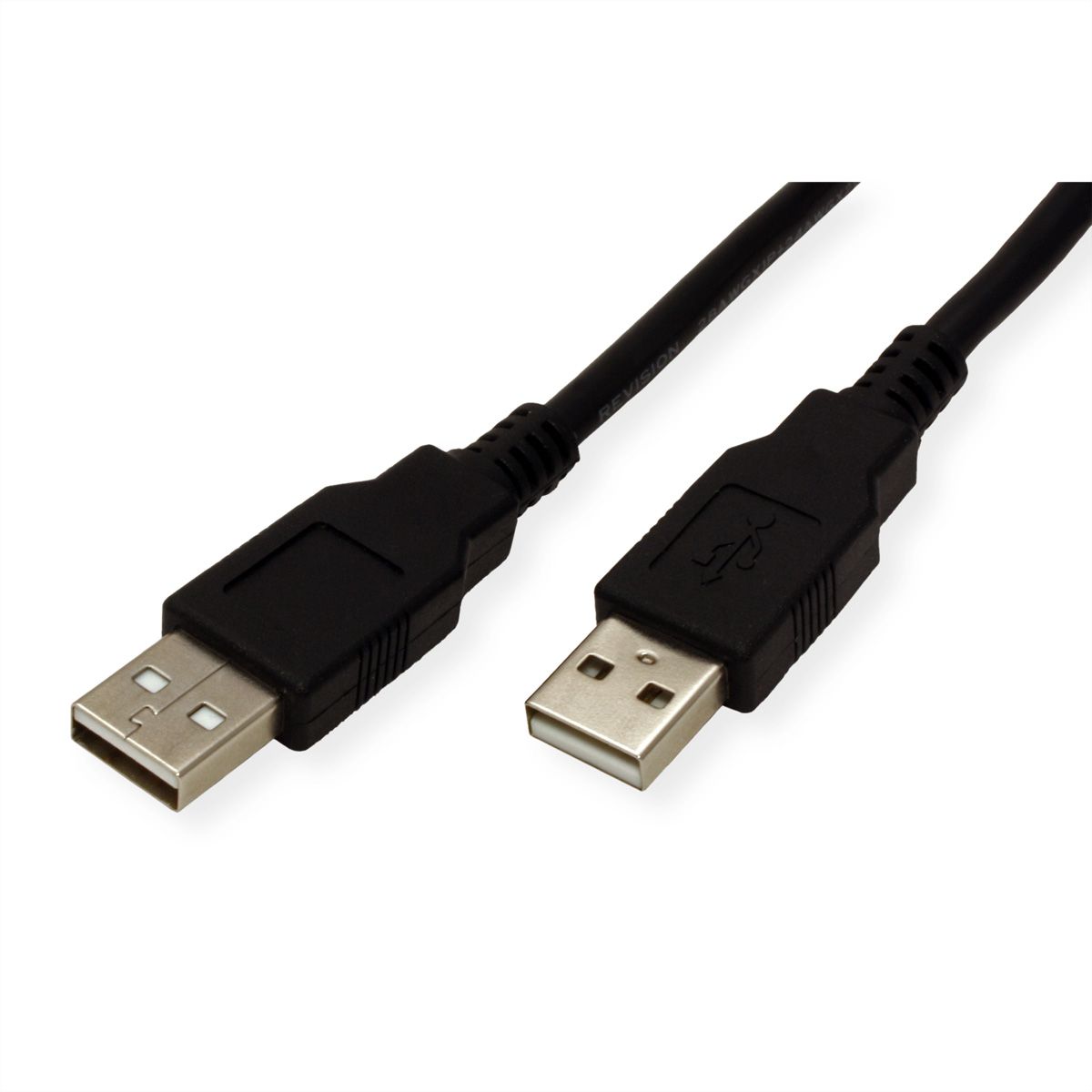 ROLINE USB 2.0 Kabel, Typ A-A, schwarz, 0,8 m