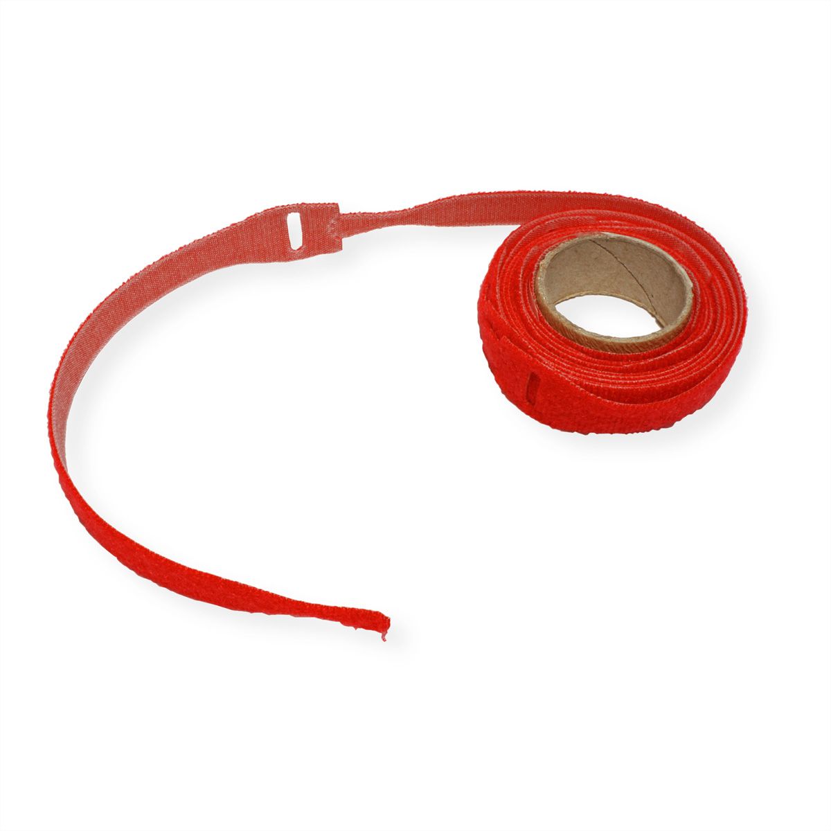 VELCRO® Bande avec languette, par 10, rouge, 20 cm