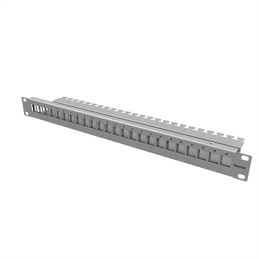 EasyLan preLink / fixLink Paneau 19'' 1U, vide, pour 24 Keystones