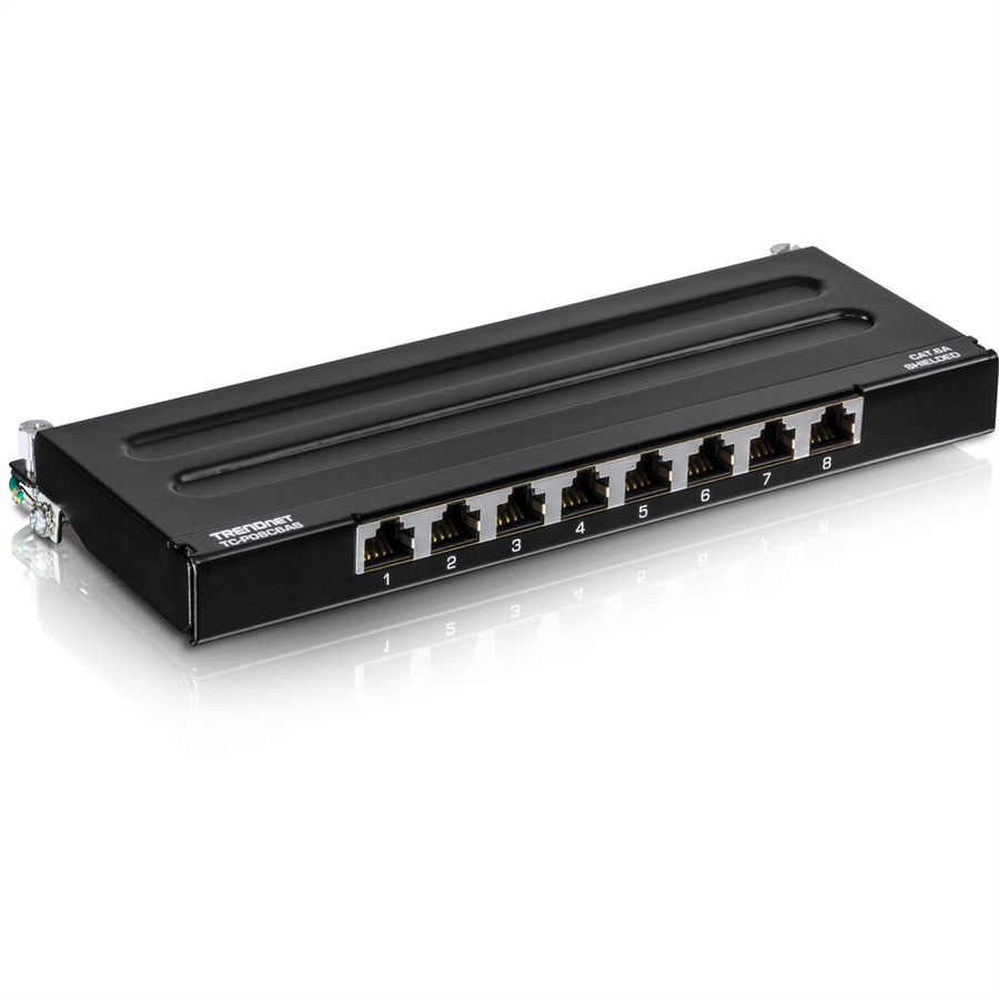 TRENDnet TC-P08C6AS Tableau de connexion renforcés à 8 ports Cat6A, avec fixation murale