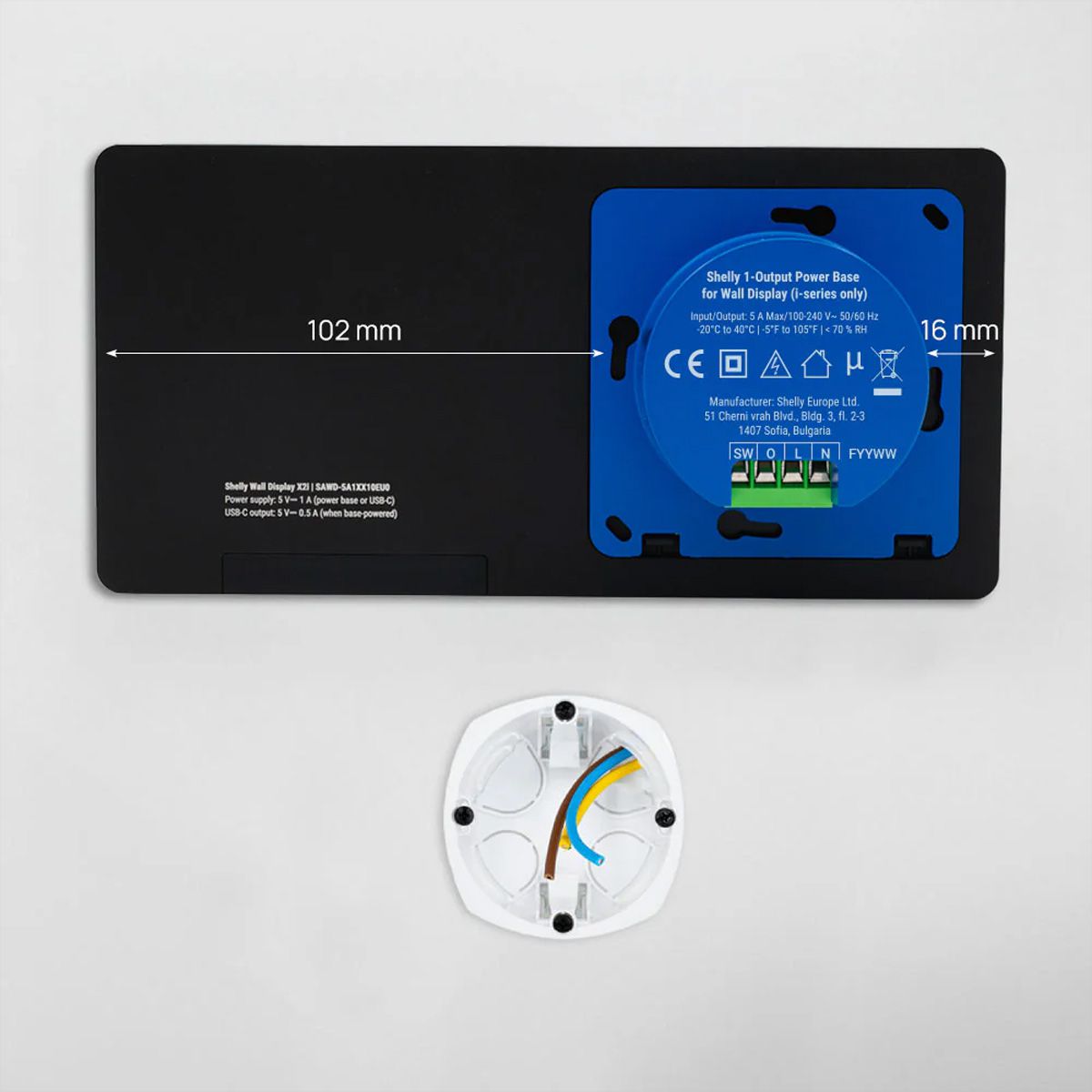 Shelly Wand Display X2i schwarz