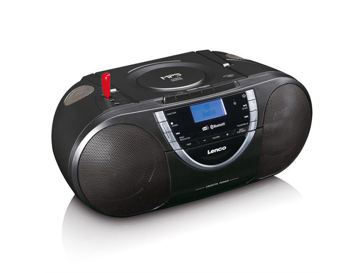 Lenco DAB+-Radio/Boombox SCD-6900, Kassette, CD/MP3-Player, FM, DAB+, black  - SECOMP AG