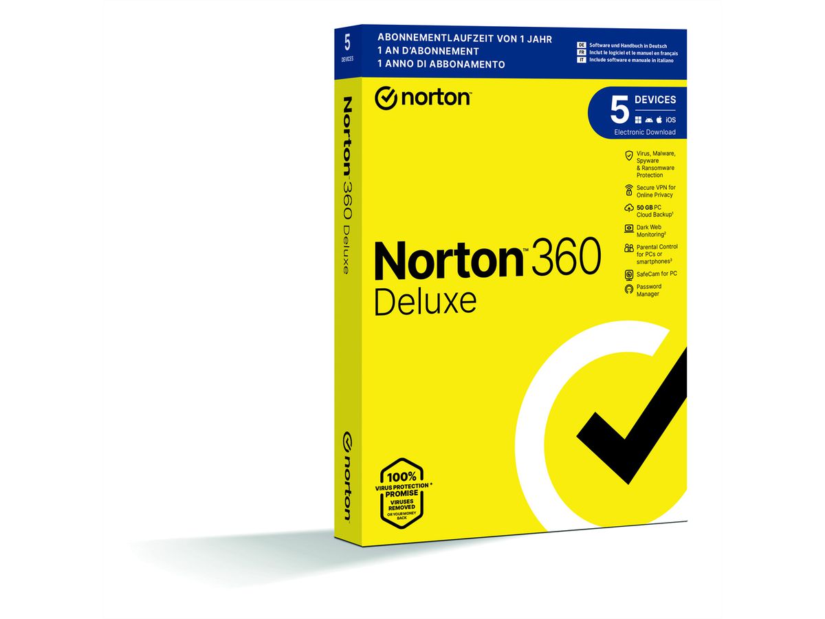 Norton 360 Deluxe 5 Device, 50GB, 12 Monate