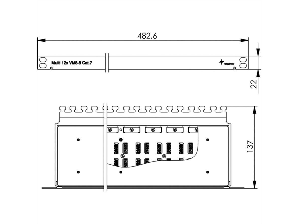 TELEGÄRTNER 19"-Verbinder Multi VM Cat.7 (Class F)